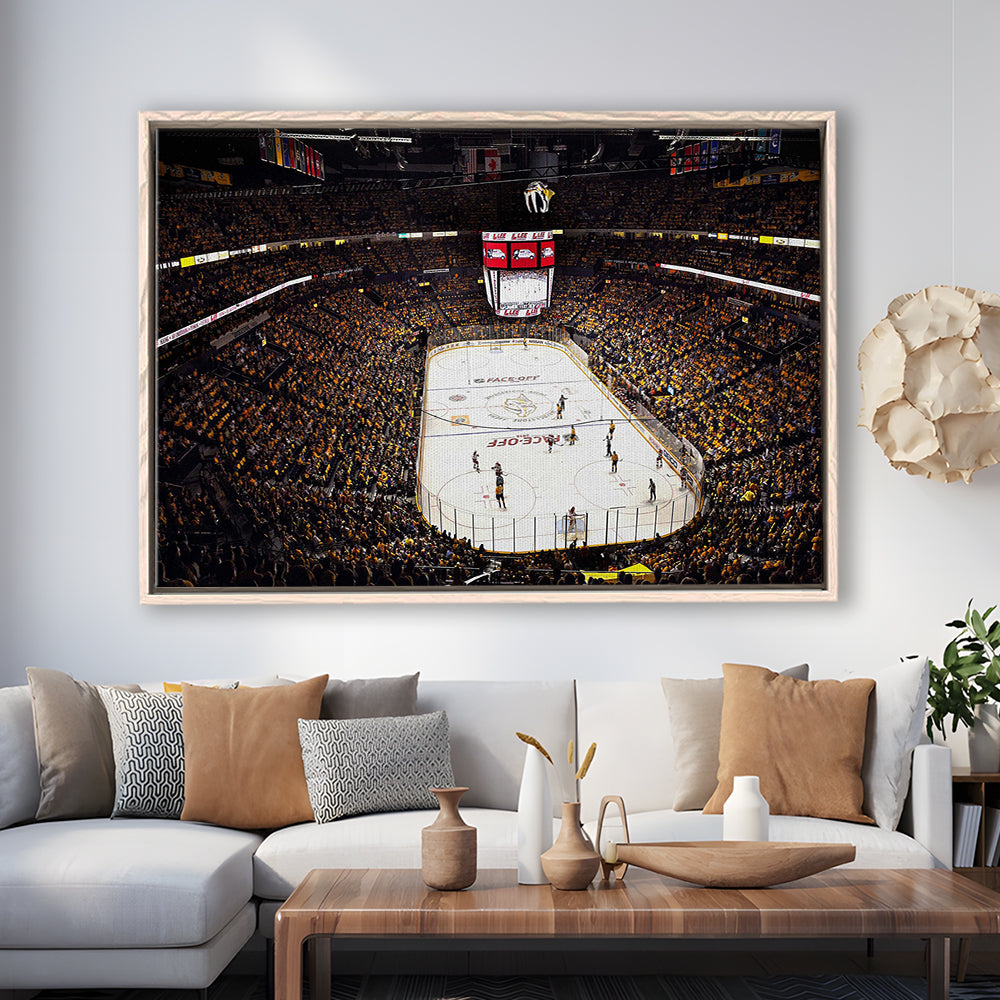 Bridgestone Arena Nashville, Stadium Canvas, Sport Art, Framed Canvas Print Wall Art, Floating Frame