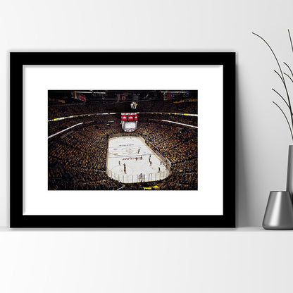 Bridgestone Arena Nashville, Stadium Canvas, Sport Art, Gift for him, White Border Framed Art Print Wall Decor