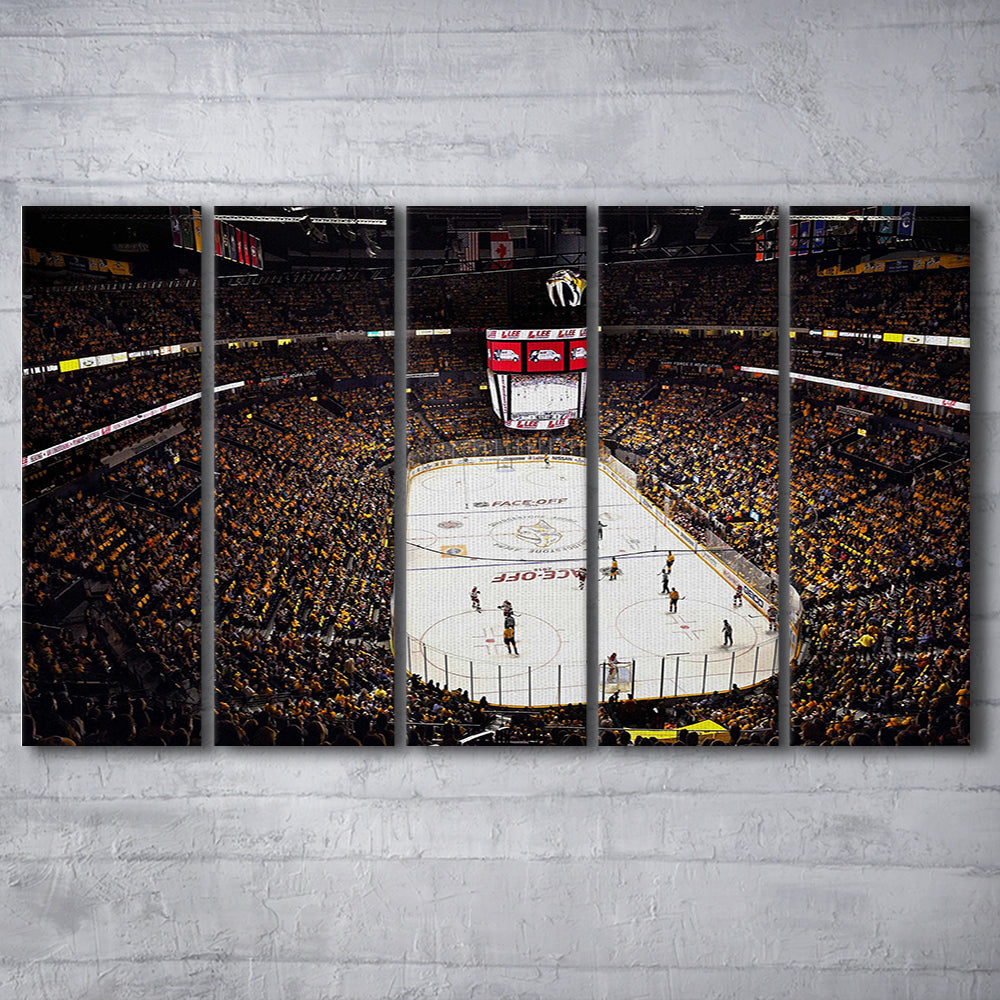 Bridgestone Arena Nashville, Stadium Canvas, Sport Art, 5 Panel B, Extra Large Canvas, Canvas Print Wall Art