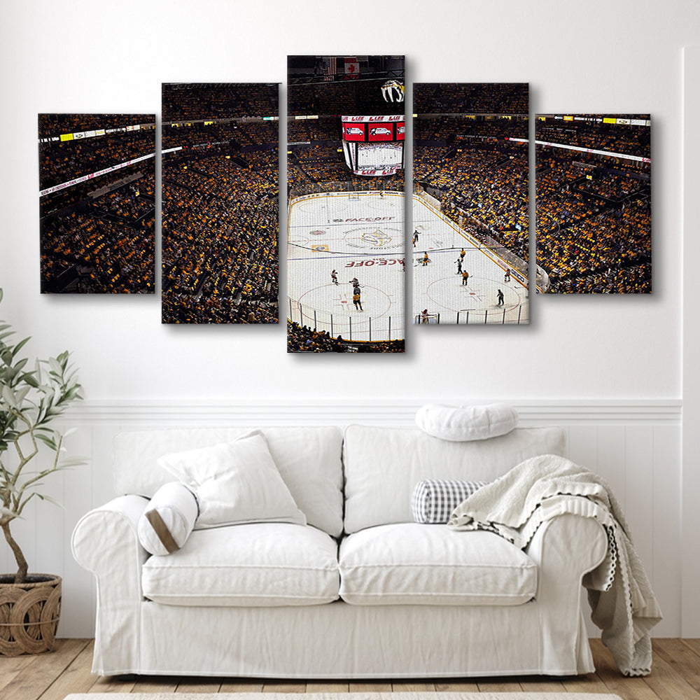 Bridgestone Arena Nashville, Stadium Canvas, Sport Art, Gift for him, 5 Panel, Large Canvas, Canvas Print Wall Art