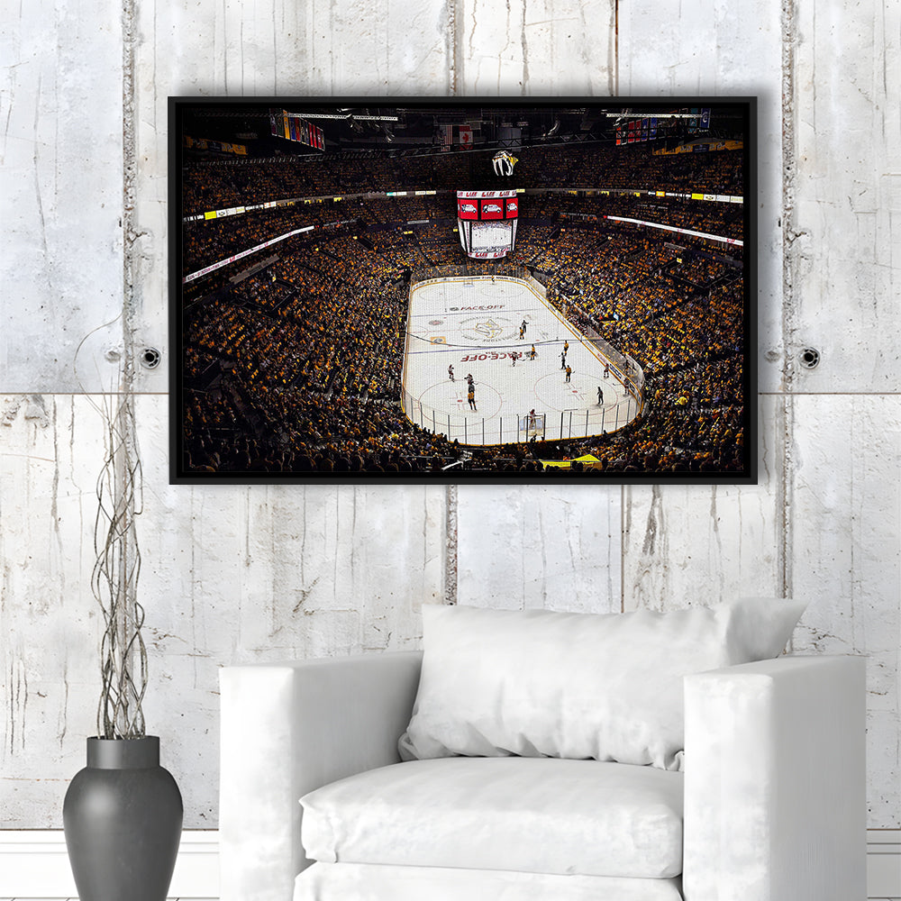 Bridgestone Arena Nashville, Stadium Canvas, Sport Art, Framed Canvas Print Wall Art, Floating Frame