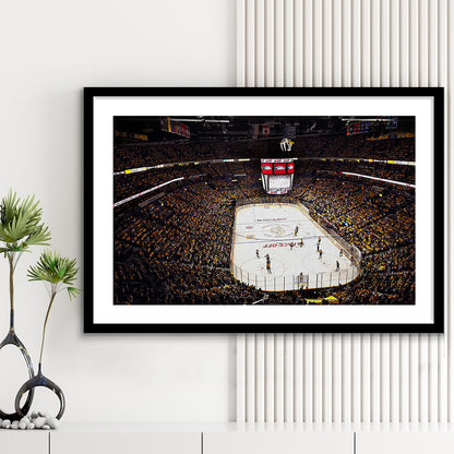Bridgestone Arena Nashville, Stadium Canvas, Sport Art, Gift for him, White Border Framed Art Print Wall Decor