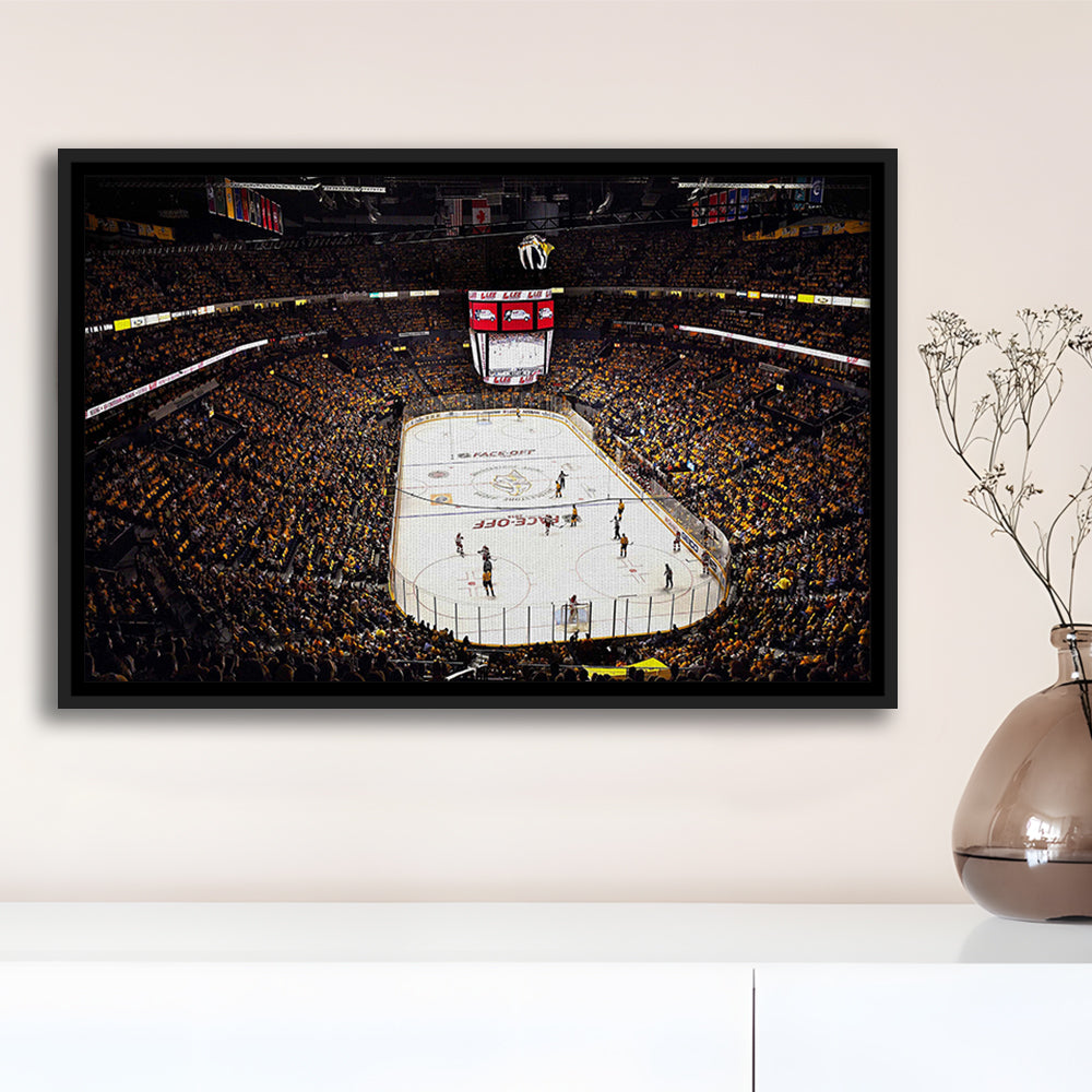 Bridgestone Arena Nashville, Stadium Canvas, Sport Art, Framed Canvas Print Wall Art, Floating Frame
