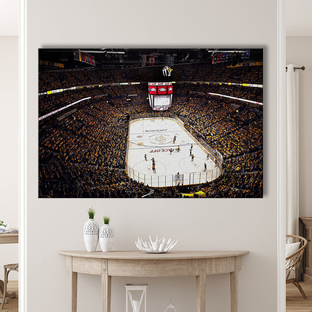 Bridgestone Arena Nashville, Stadium Canvas, Sport Art, Gift for him, Man Cave Decor, Art Print, Canvas Print Wall Art