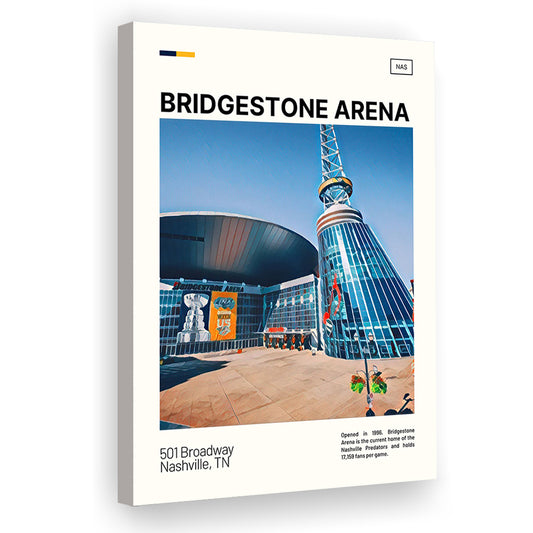 Bridgestone Arena Print, Nashville Predators Stadium Canvas Art, Fan Gifts, Sport Art, Canvas Print Wall Art