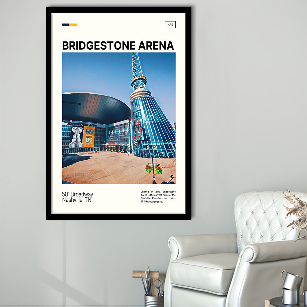 Bridgestone Arena Print, Nashville Predators Stadium Art, Gifts for him, Sport Art, Framed Art Print Wall Decor