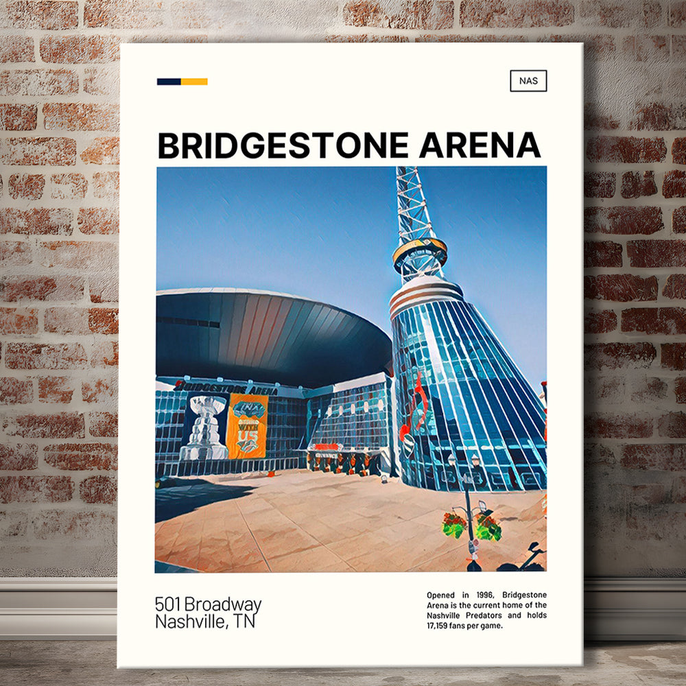 Bridgestone Arena Print, Nashville Predators Stadium Canvas Art, Fan Gifts, Sport Art, Canvas Print Wall Art