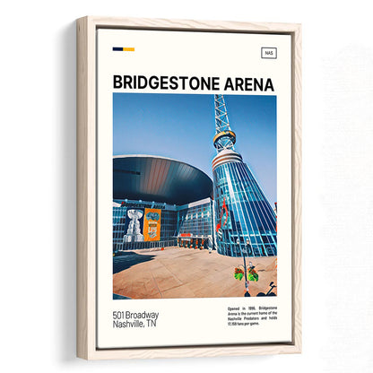 Bridgestone Arena Print, Nashville Predators Stadium Canvas Art, Man Cave Gift, Floating Framed Canvas Print Wall Art
