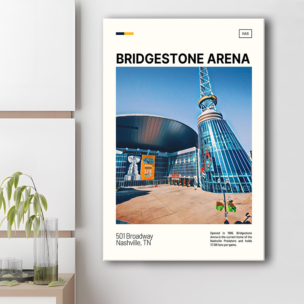 Bridgestone Arena Print, Nashville Predators Stadium Canvas Art, Fan Gifts, Sport Art, Canvas Print Wall Art
