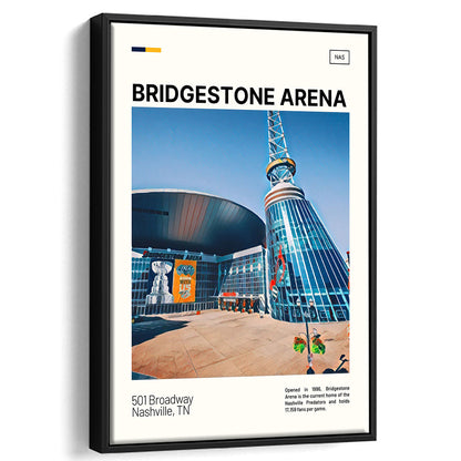 Bridgestone Arena Print, Nashville Predators Stadium Canvas Art, Man Cave Gift, Floating Framed Canvas Print Wall Art