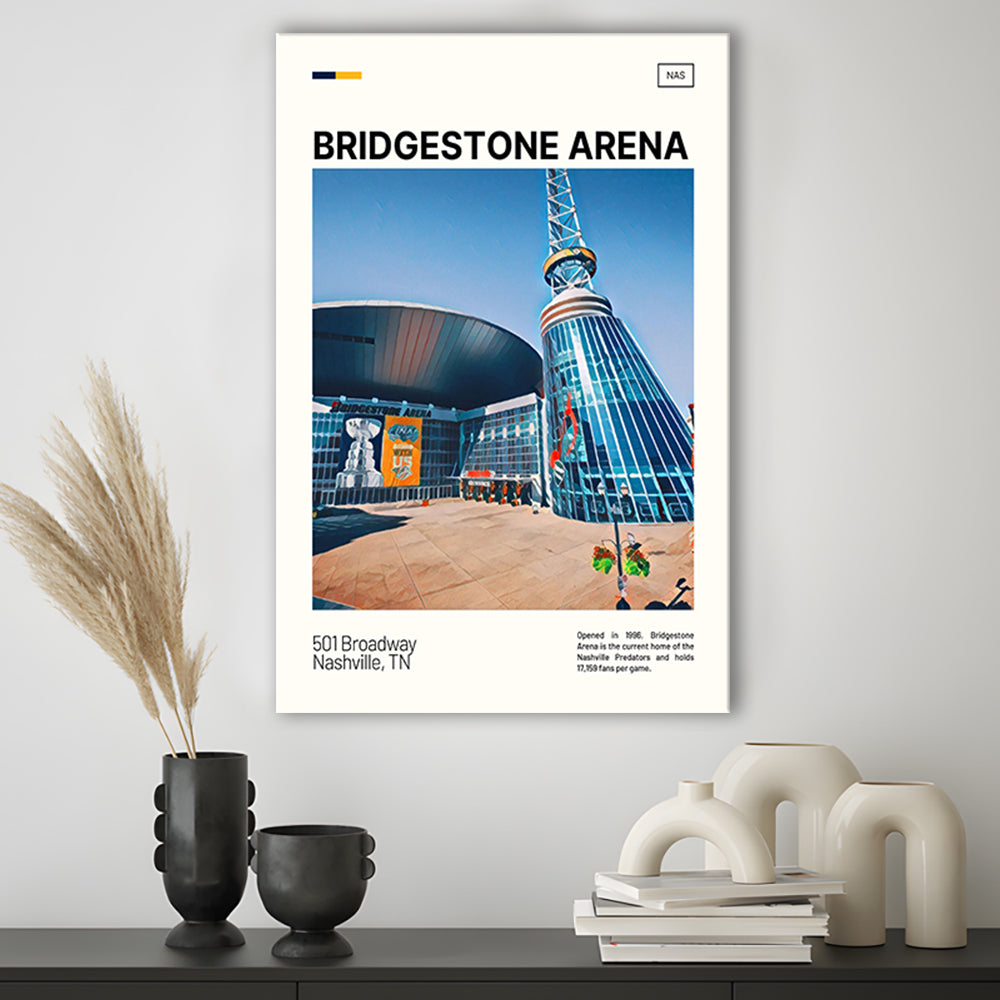 Bridgestone Arena Print, Nashville Predators Stadium Canvas Art, Fan Gifts, Sport Art, Canvas Print Wall Art