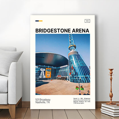 Bridgestone Arena Print, Nashville Predators Stadium Canvas Art, Fan Gifts, Sport Art, Canvas Print Wall Art
