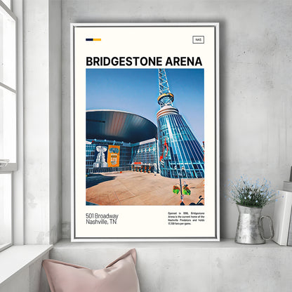 Bridgestone Arena Print, Nashville Predators Stadium Canvas Art, Man Cave Gift, Floating Framed Canvas Print Wall Art