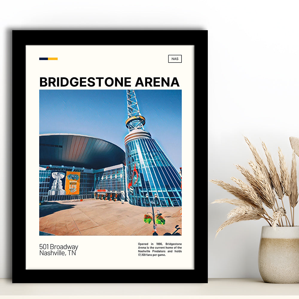 Bridgestone Arena Print, Nashville Predators Stadium Art, Gifts for him, Sport Art, Framed Art Print Wall Decor