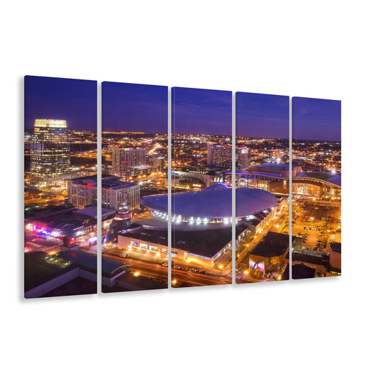 Bridgestone Arena, Stadium Canvas, Sport Art, 5 Panel B, Extra Large Canvas, Canvas Print Wall Art