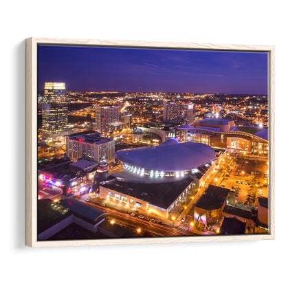 Bridgestone Arena, Stadium Canvas, Sport Art, Framed Canvas Print Wall Art, Floating Frame
