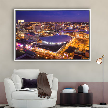 Bridgestone Arena, Stadium Canvas, Sport Art, Framed Canvas Print Wall Art, Floating Frame