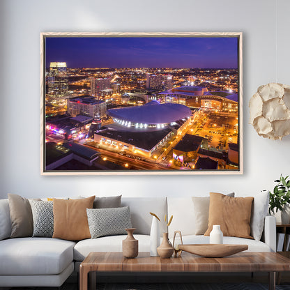Bridgestone Arena, Stadium Canvas, Sport Art, Framed Canvas Print Wall Art, Floating Frame