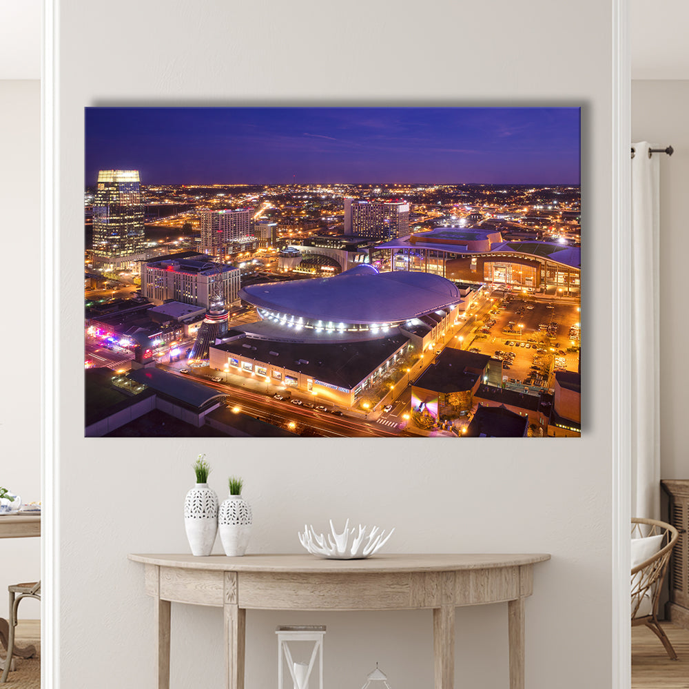 Bridgestone Arena, Stadium Canvas, Sport Art, Gift for him, Man Cave Decor, Art Print, Canvas Print Wall Art
