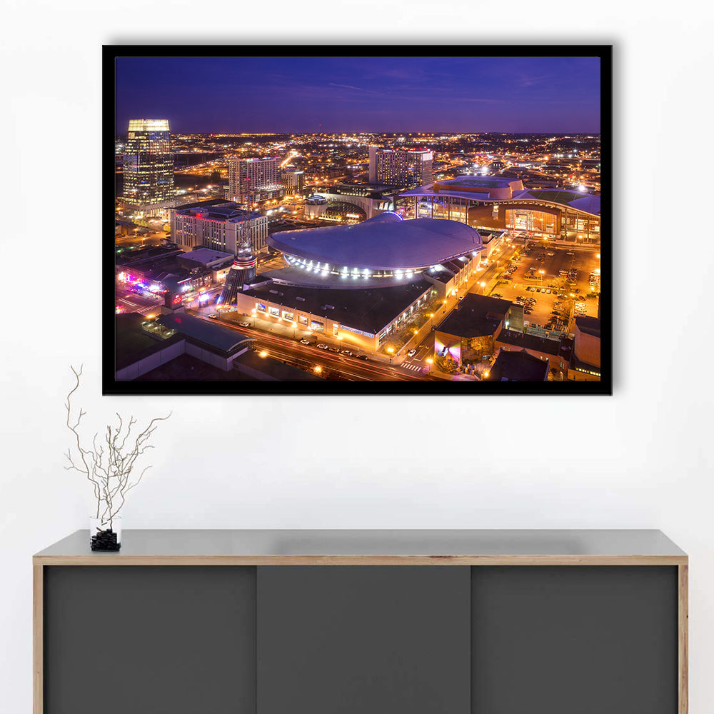 Bridgestone Arena, Stadium Canvas, Sport Art, Gift for him, Framed Art Print Wall Decor, Picture Framed