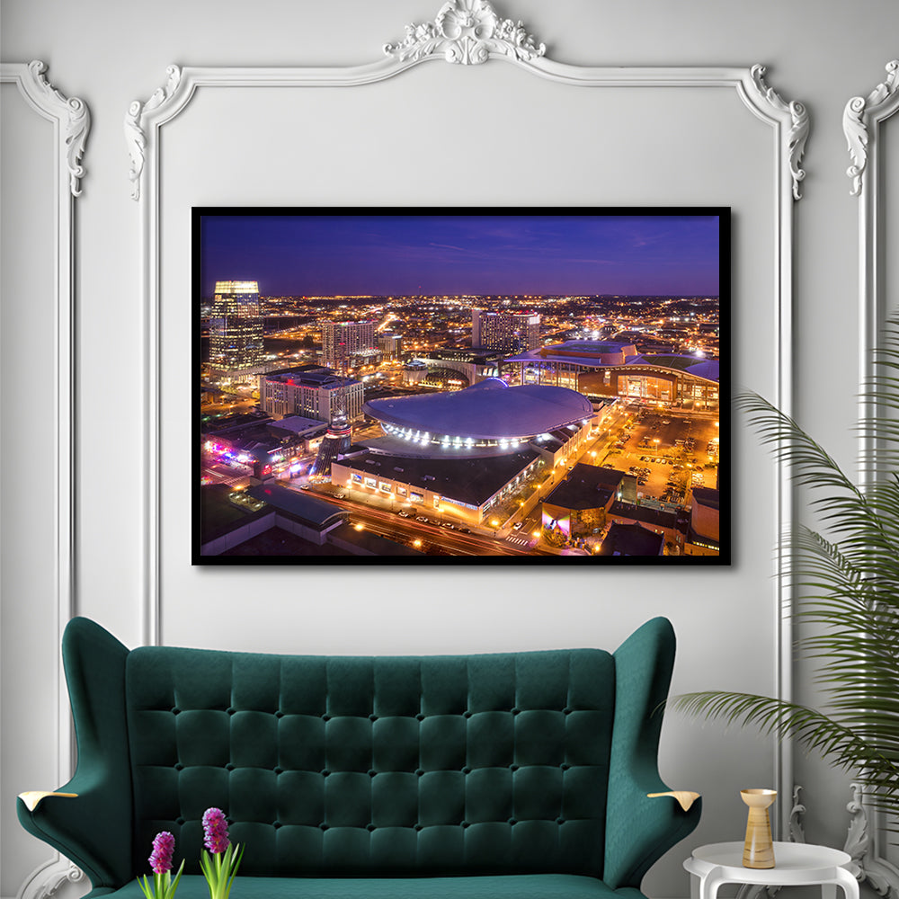 Bridgestone Arena, Stadium Canvas, Sport Art, Gift for him, Framed Art Print Wall Decor, Picture Framed