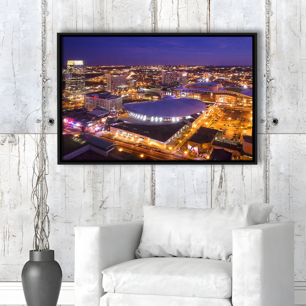 Bridgestone Arena, Stadium Canvas, Sport Art, Framed Canvas Print Wall Art, Floating Frame