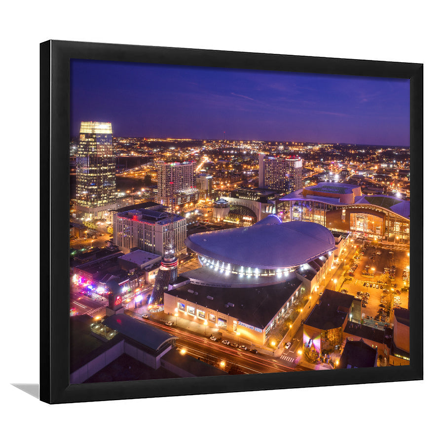 Bridgestone Arena, Stadium Canvas, Sport Art, Gift for him, Framed Art Print Wall Decor, Picture Framed