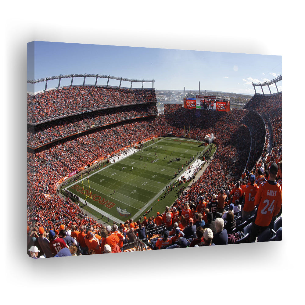 Broncos Stadium at Mile High, Stadium Canvas, Sport Art, Gift for him, Man Cave Decor, Art Print, Canvas Print Wall Art