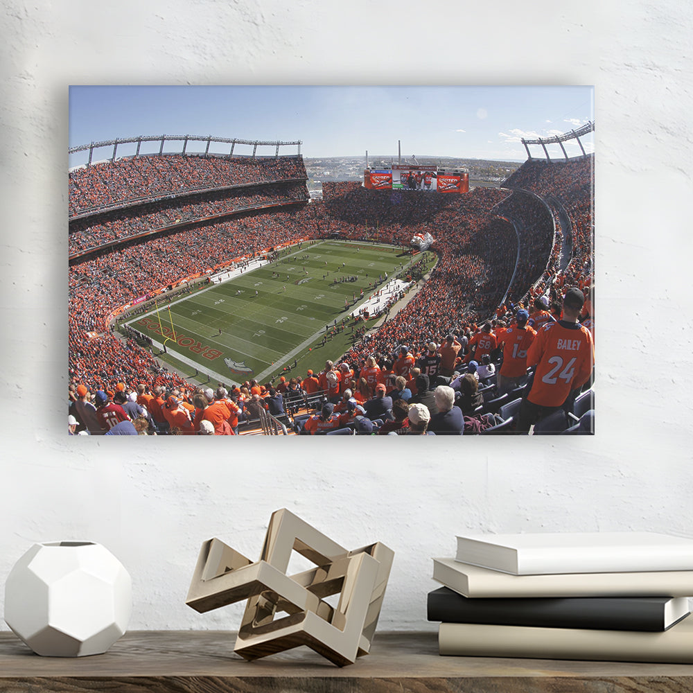 Broncos Stadium at Mile High, Stadium Canvas, Sport Art, Gift for him, Man Cave Decor, Art Print, Canvas Print Wall Art