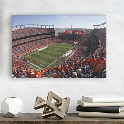 Broncos Stadium at Mile High, Stadium Canvas, Sport Art, Gift for him, Man Cave Decor, Art Print, Canvas Print Wall Art