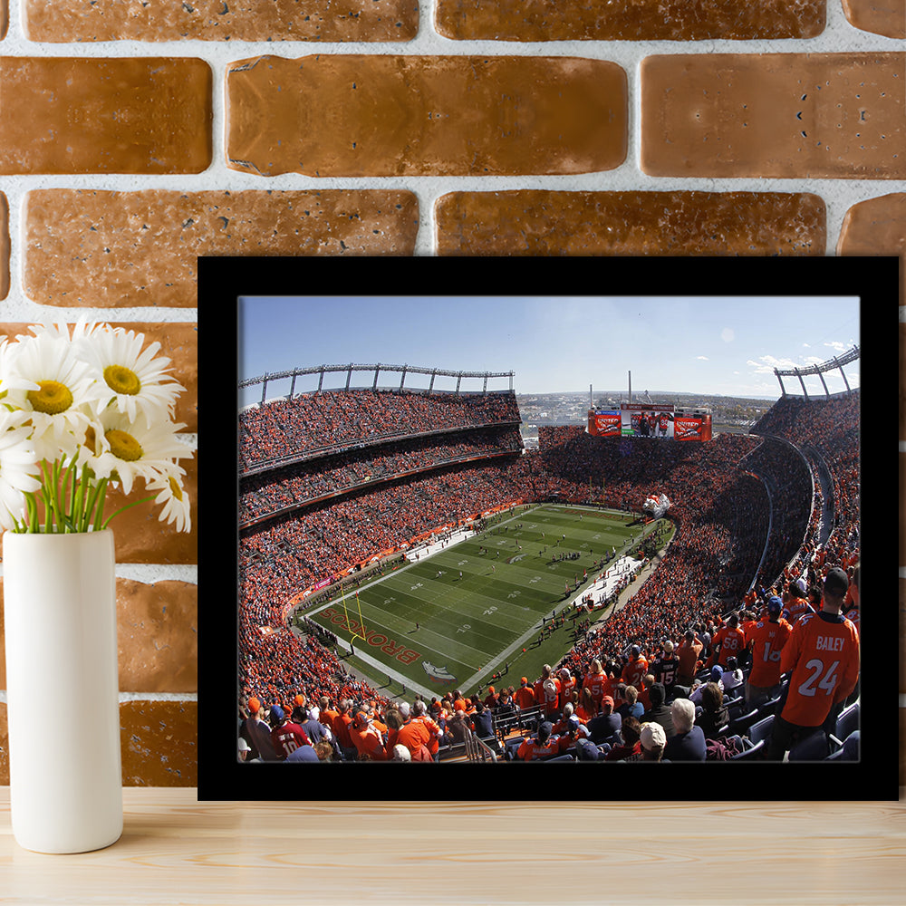 Broncos Stadium at Mile High, Stadium Canvas, Sport Art, Gift for him, Framed Art Print Wall Decor, Picture Framed