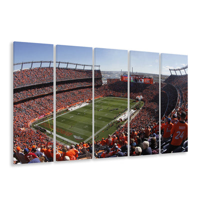 Broncos Stadium at Mile High, Stadium Canvas, Sport Art, 5 Panel B, Extra Large Canvas, Canvas Print Wall Art