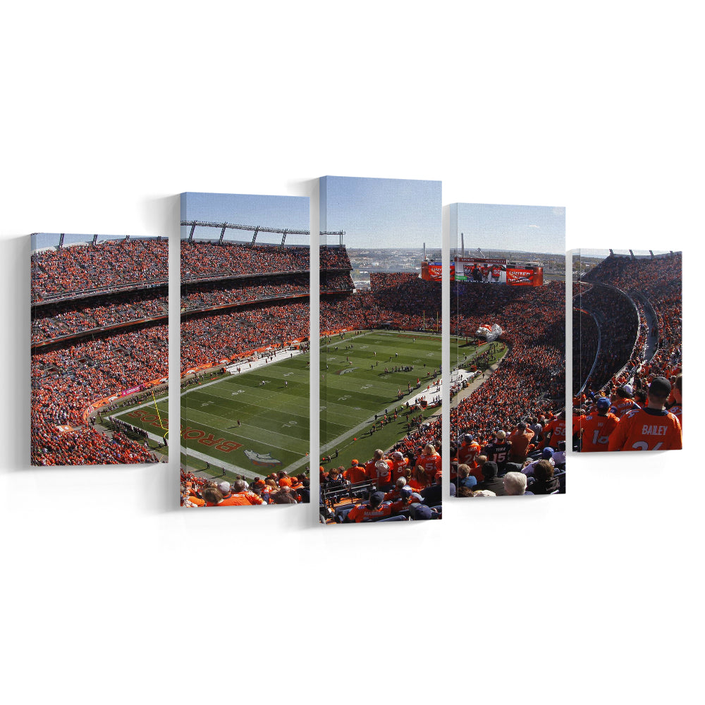 Broncos Stadium at Mile High, Stadium Canvas, Sport Art, Gift for him, 5 Panel, Large Canvas, Canvas Print Wall Art