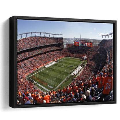 Broncos Stadium at Mile High, Stadium Canvas, Sport Art, Framed Canvas Print Wall Art, Floating Frame