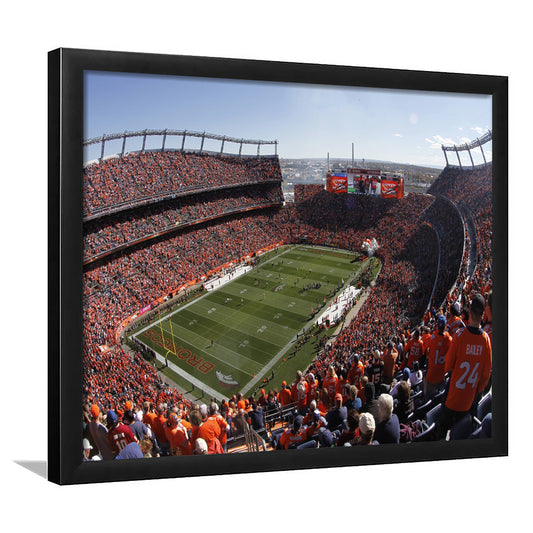 Broncos Stadium at Mile High, Stadium Canvas, Sport Art, Gift for him, Framed Art Print Wall Decor, Picture Framed