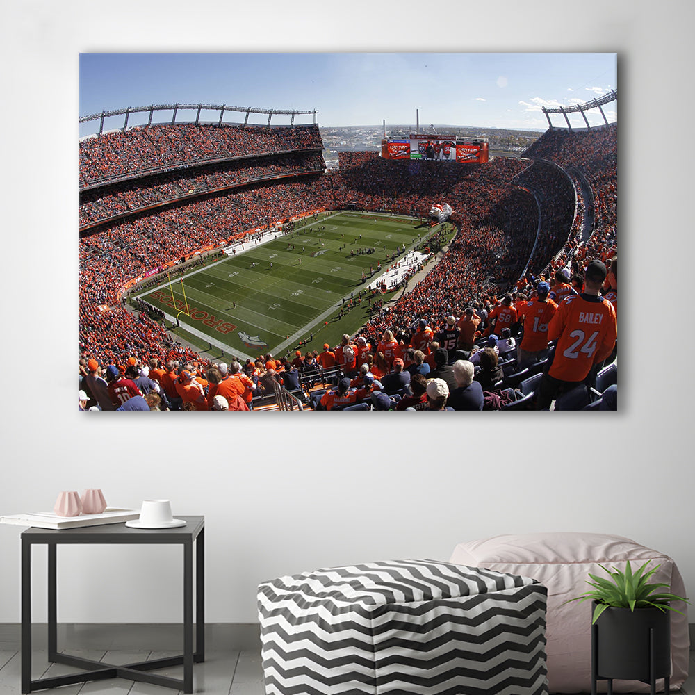 Broncos Stadium at Mile High, Stadium Canvas, Sport Art, Gift for him, Man Cave Decor, Art Print, Canvas Print Wall Art