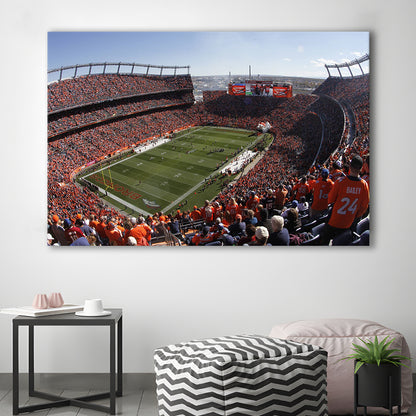 Broncos Stadium at Mile High, Stadium Canvas, Sport Art, Gift for him, Man Cave Decor, Art Print, Canvas Print Wall Art