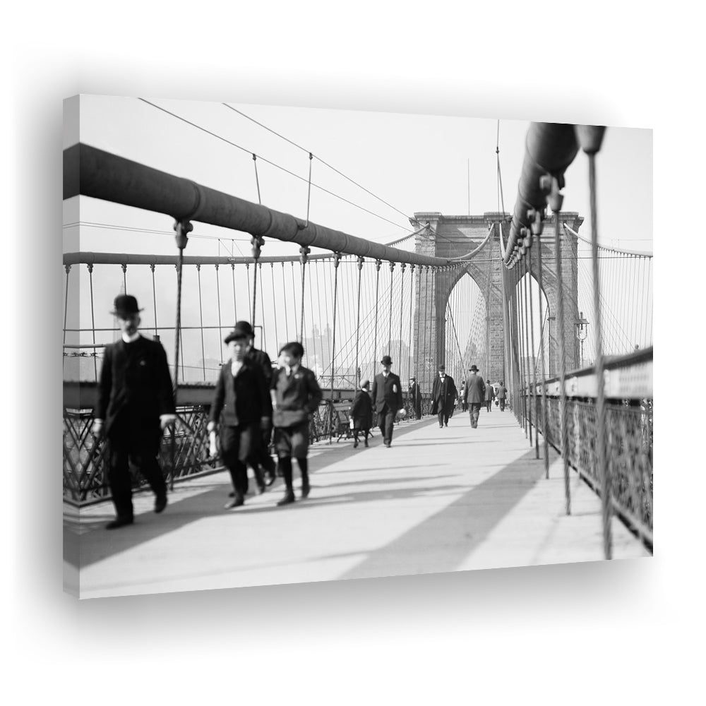 Brooklyn Bridge Black and White Art Industrial Wall Art, Canvas Print Wall Art Decor