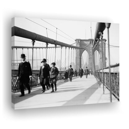 Brooklyn Bridge Black and White Art Industrial Wall Art, Canvas Print Wall Art Decor