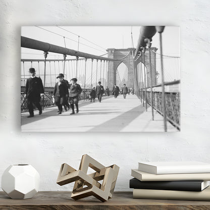 Brooklyn Bridge Black and White Art Industrial Wall Art, Canvas Print Wall Art Decor