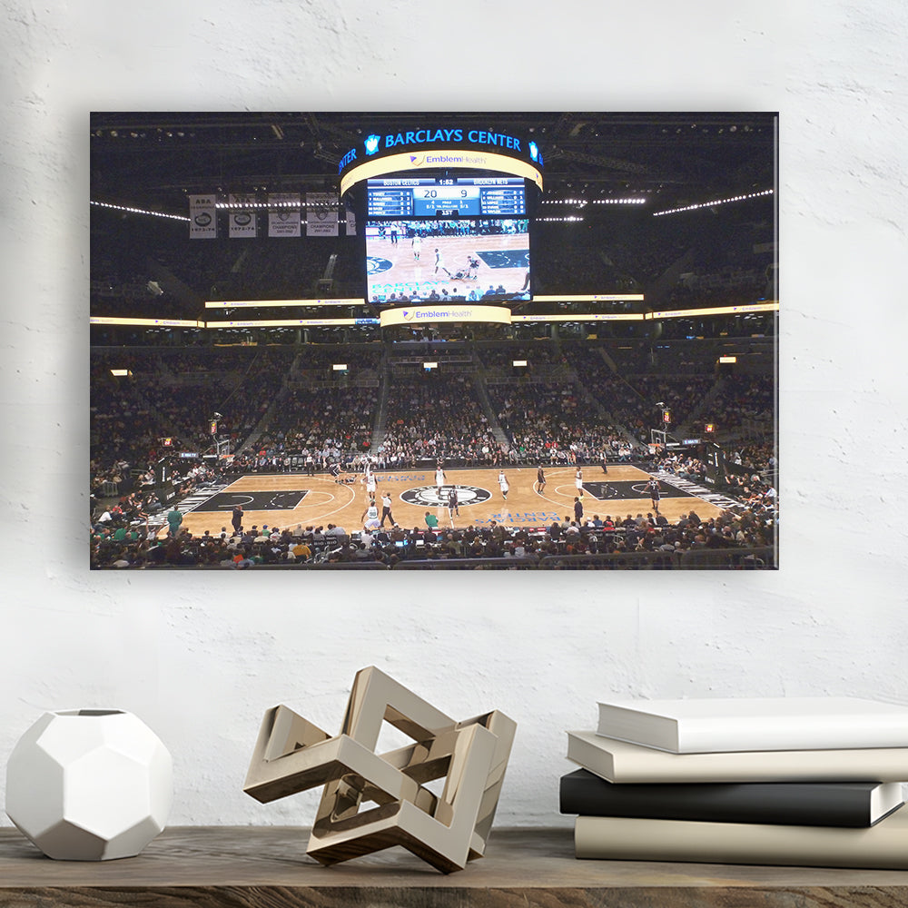 Brooklyn Nets at Barclays Center, Stadium Canvas, Sport Art, Gift for him, Man Cave Decor, Art Print, Canvas Print Wall Art