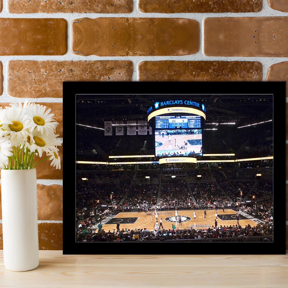 Brooklyn Nets at Barclays Center, Stadium Canvas, Sport Art, Gift for him, Framed Art Print Wall Decor, Picture Framed