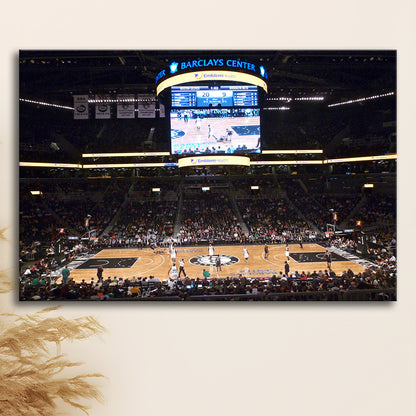 Brooklyn Nets at Barclays Center, Stadium Canvas, Sport Art, Gift for him, Man Cave Decor, Art Print, Canvas Print Wall Art