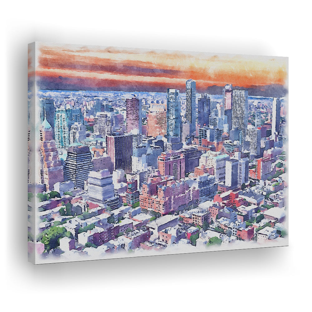 Brooklyn Watercolor Painting Canvas, Brooklyn New York, Sport Art, Gifts for him, Canvas Print Wall Art