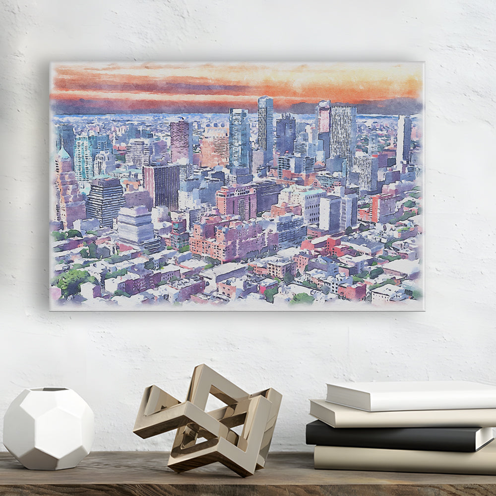 Brooklyn Watercolor Painting Canvas, Brooklyn New York, Sport Art, Gifts for him, Canvas Print Wall Art