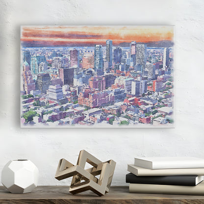 Brooklyn Watercolor Painting Canvas, Brooklyn New York, Sport Art, Gifts for him, Canvas Print Wall Art