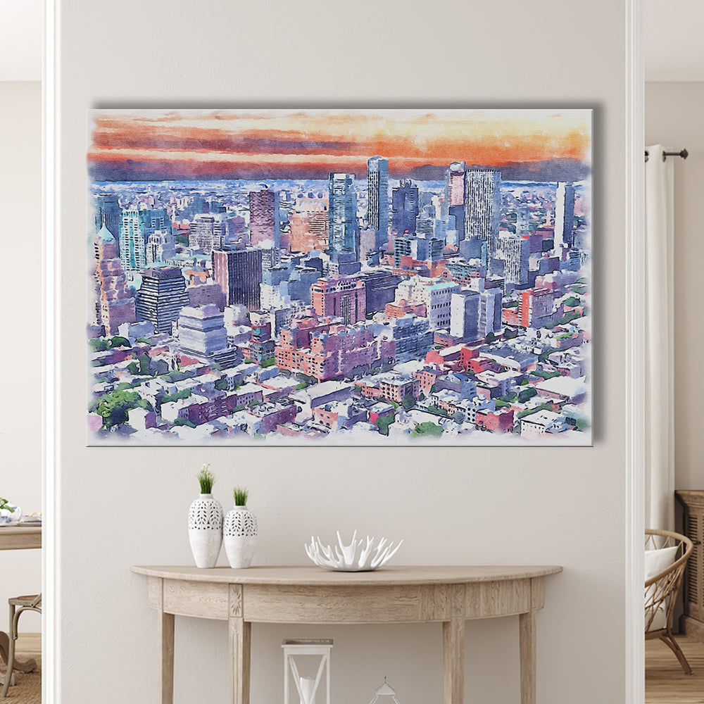 Brooklyn Watercolor Painting Canvas, Brooklyn New York, Sport Art, Gifts for him, Canvas Print Wall Art