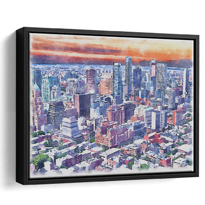 Brooklyn Watercolor Painting Canvas, Brooklyn New York, Sport Gift Art, Framed Canvas Print Wall Art