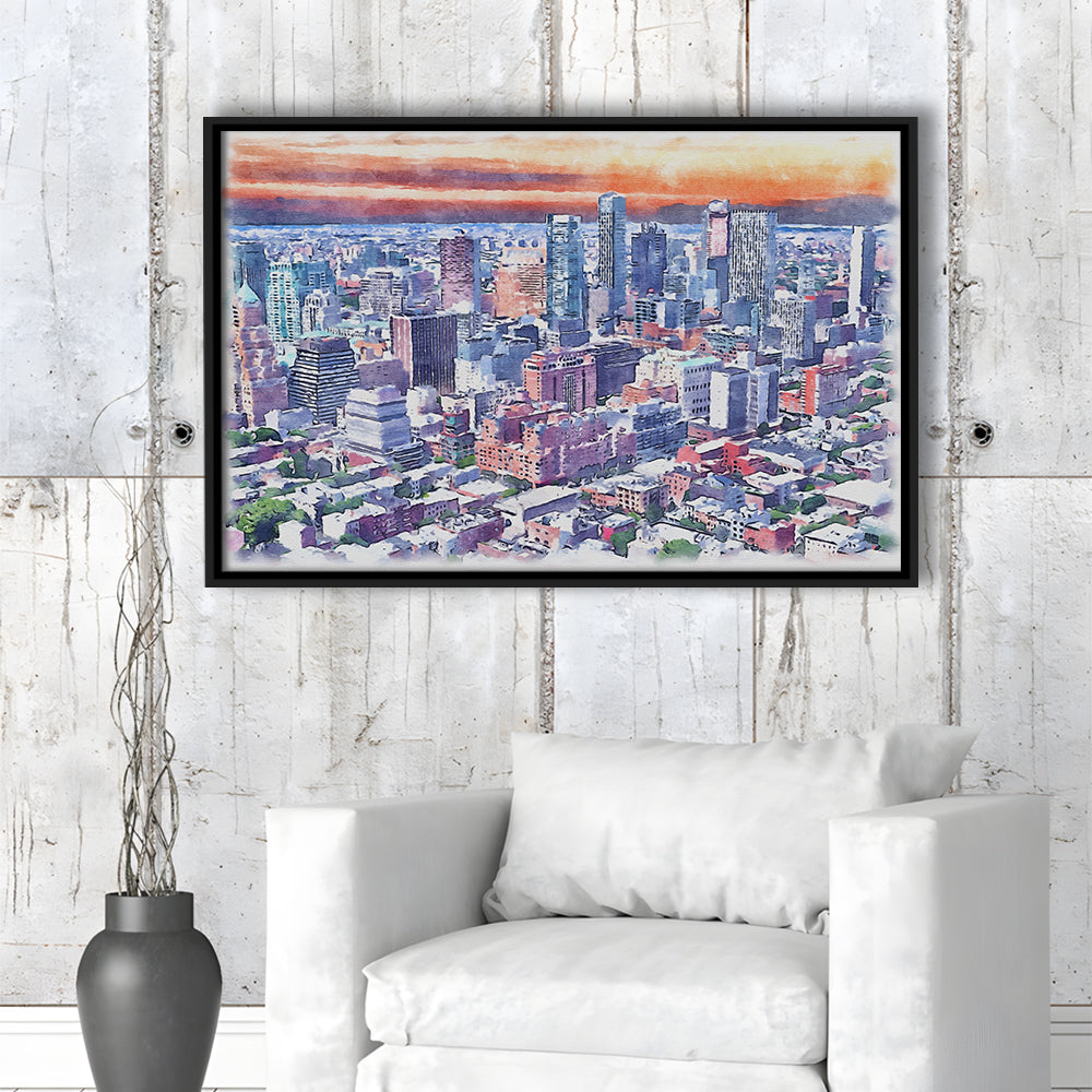 Brooklyn Watercolor Painting Canvas, Brooklyn New York, Sport Gift Art, Framed Canvas Print Wall Art