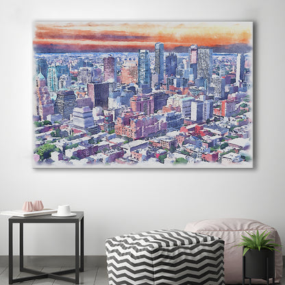 Brooklyn Watercolor Painting Canvas, Brooklyn New York, Sport Art, Gifts for him, Canvas Print Wall Art
